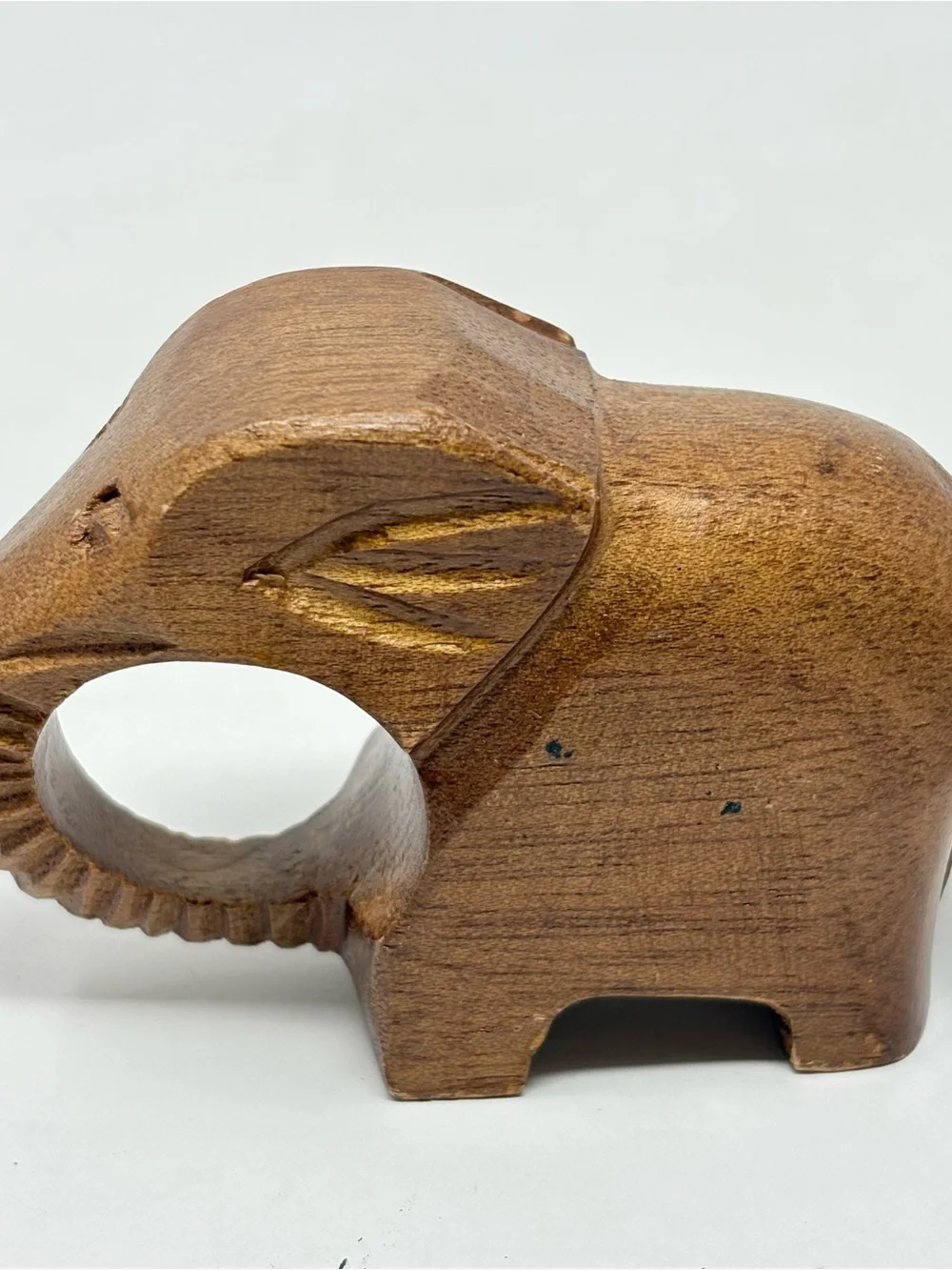 Hand Carved Wooden Safari Animals Napkin Rings Elephant and Camel
